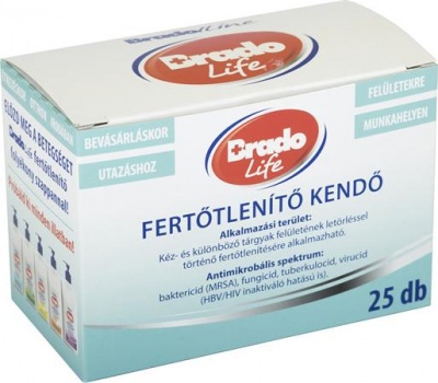 Fertőtlenítő kendő, 25 db, BRADOLIFE